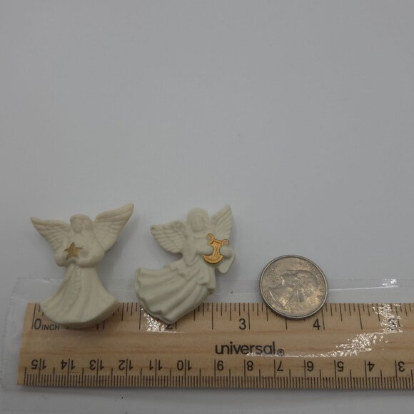 VTG Brooch 2PC Lenox White Stoneware Porcelain Angel GoldTone Religious Keepsake - Picture 13 of 13